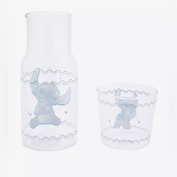 Disney Stitch Glass Pitcher and Cup - Picture 3 of 5